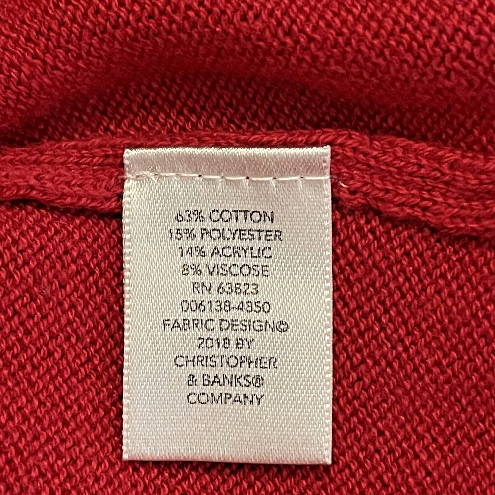 Christopher & Banks‎ Women's Red Sweater Medium Polar Bear Festive Winter - Picture 7 of 8